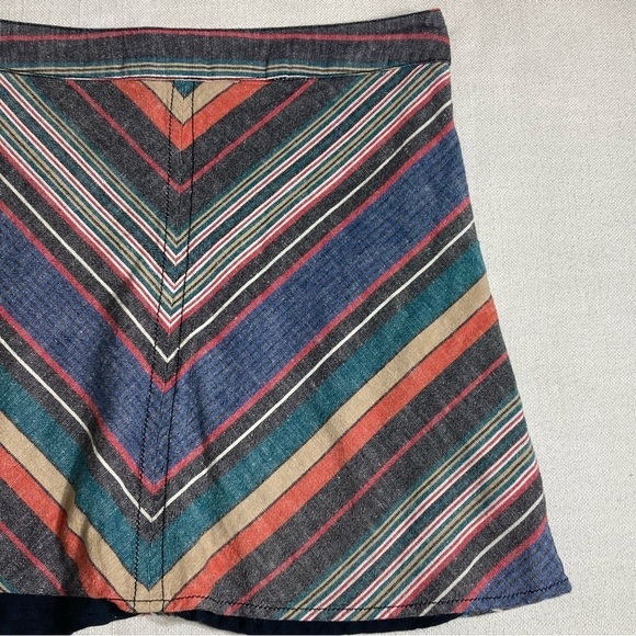 FREE PEOPLE | Yours Truly Multicolor Chevron Striped Mini Skirt - Picture 2 of 16